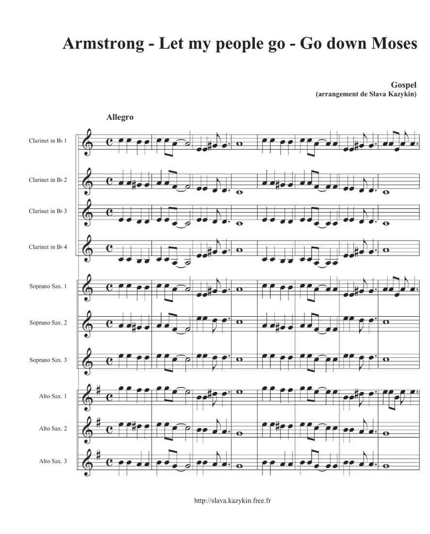 Go Down, Moses Sheet Music Traditional