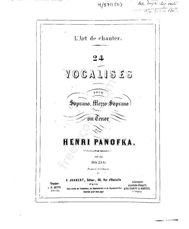The Art of Singing: 24 Vocalises M-Soprano and Tenor 81 for Soprano Op 